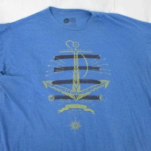 Blue Shirt with Graphic Design Size XL